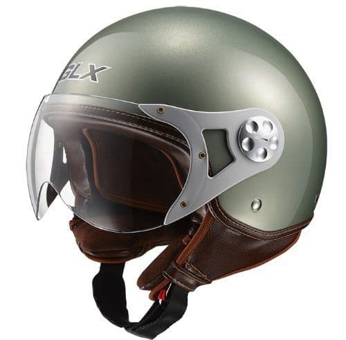 GLX Copter Style Open Face Motorcycle Helmet