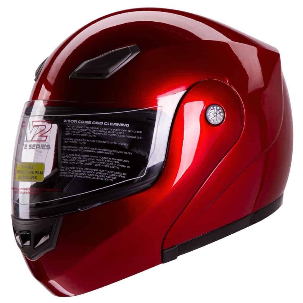 IV2 Metallic Wine Red Modular Flip Up Helmet