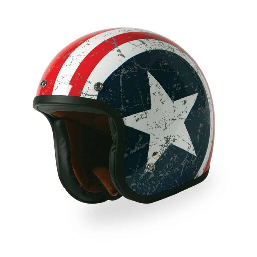 Novelty Rebel Star Open Face Helmet