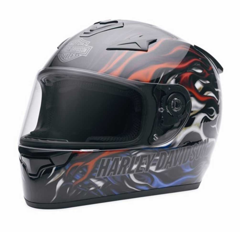 Harley-Davidson Men’s Americana Hybrid Black Flaming Full Face Helmet