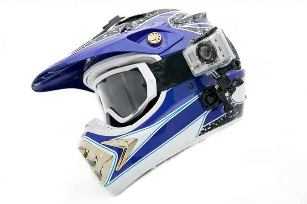 motorcycle helmet with gopro camera mounted
